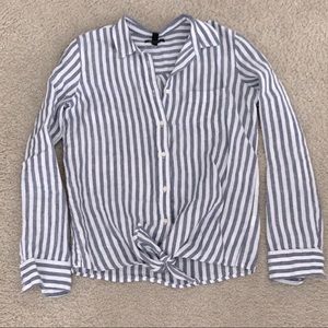 J. Crew striped linen shirt